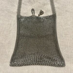 Vintage Silver Chain Mail Mesh Bag